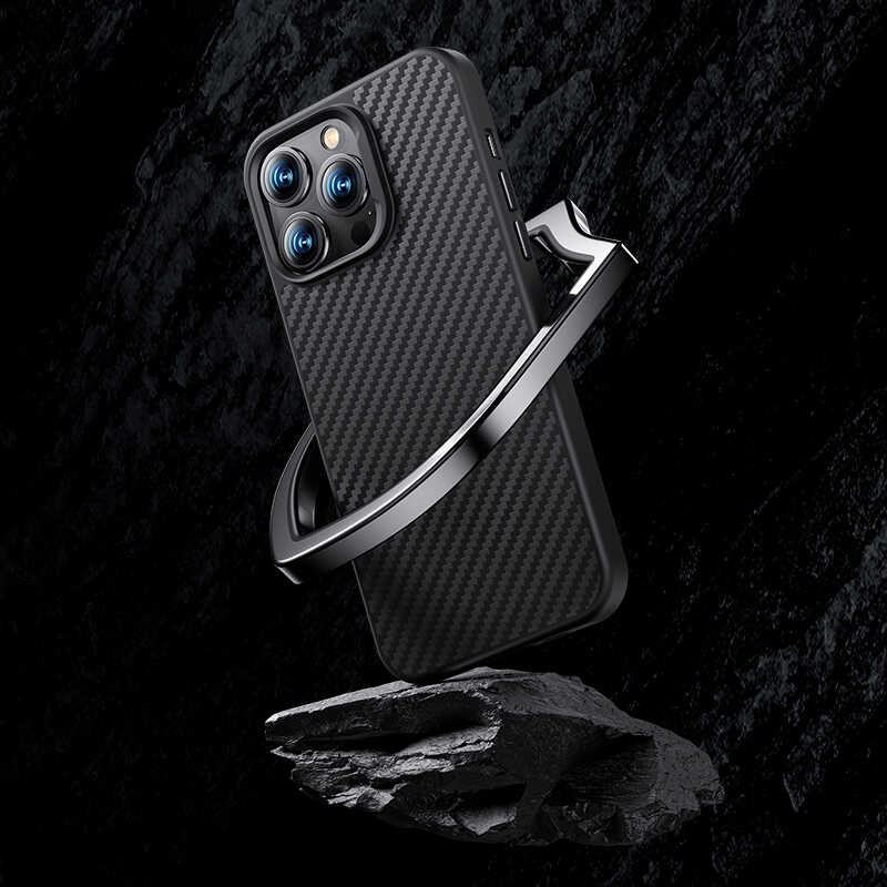 Apple iPhone 14 Plus Kılıf Karbon Fiber Benks Civilian Aramid Protective Kapak Siyah