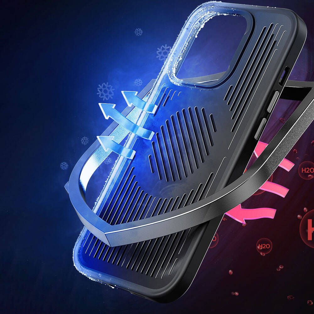 Apple iPhone 14 Plus Kılıf M-safe Şarj Özellikli Düşme Dirençli Soğutucu Benks Biliz Kapak Siyah