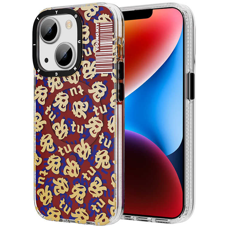 Apple iPhone 14 Plus Kılıf M-safe Şarj Özellikli Youngkit Play Rabbit Serisi Kapak