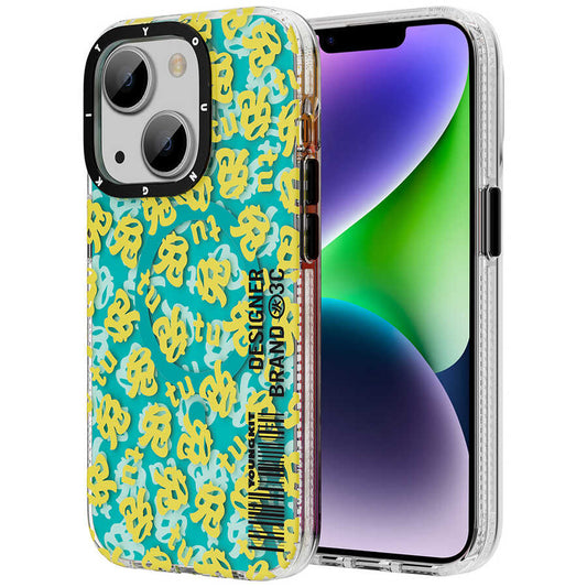 Apple iPhone 14 Plus Kılıf M-safe Şarj Özellikli Youngkit Play Rabbit Serisi Kapak Sarı