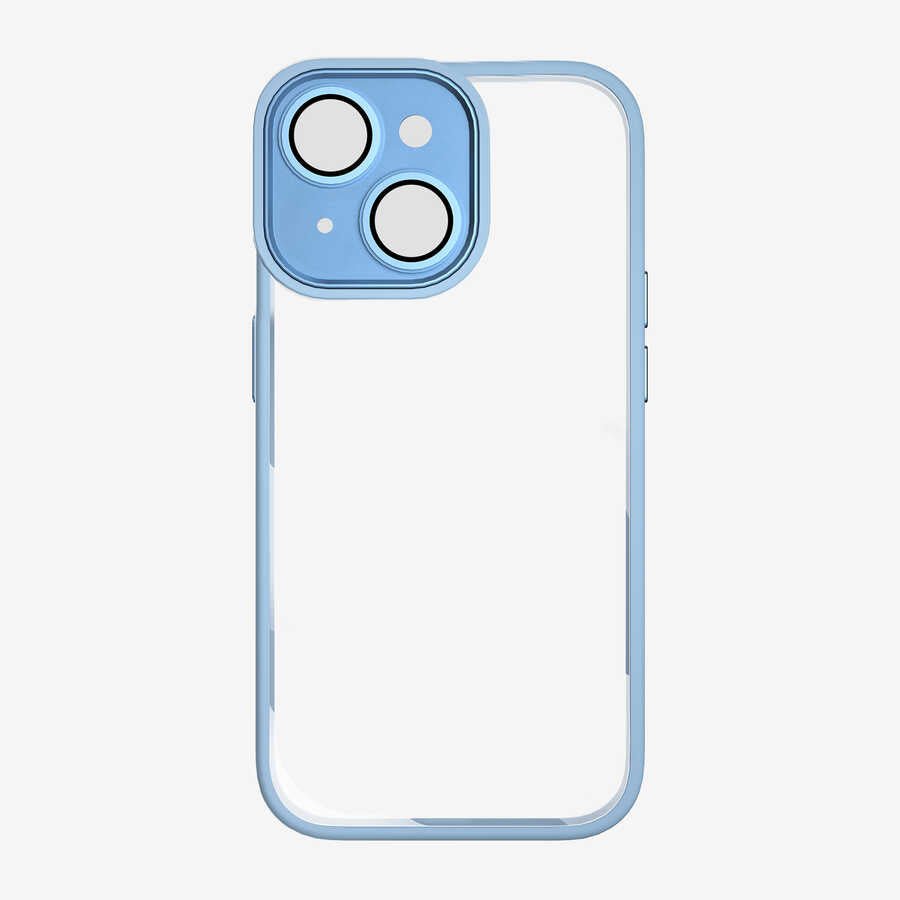 Apple iPhone 14 Plus Kılıf Wiwu VCC-104 Lens Korumalı Renkli Kenar Arkası Şeffaf Vivid Clear Kapak Siyah