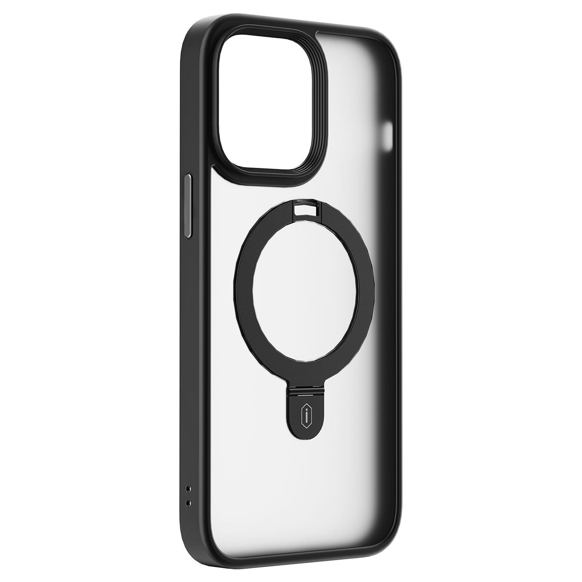 Apple iPhone 14 Plus Kılıf Wiwu ZMM-010 M-safe Şarj Özellikli Parmak İzi Bırakmayan Mat Transparan Standlı Kapak Derin Mor