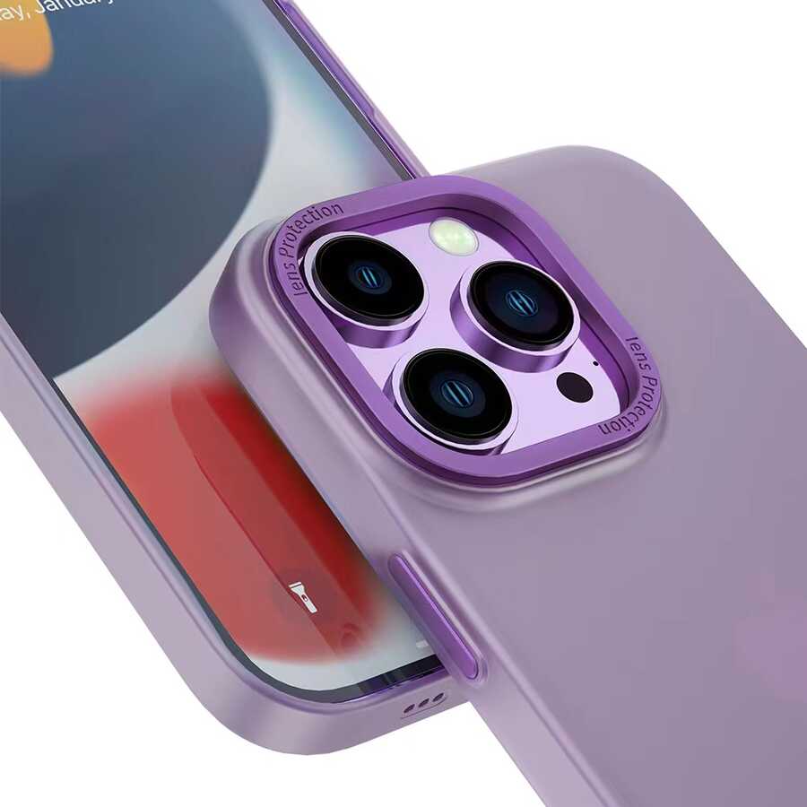 Apple iPhone 14 Plus Wiwu Frosted Magnetic Buzlu Sert PC Kapak Derin Mor