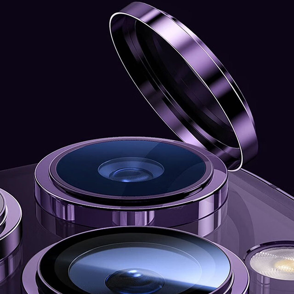 Apple iPhone 14 Pro Go Des CL-10 Kamera Lens Koruyucu Gümüş