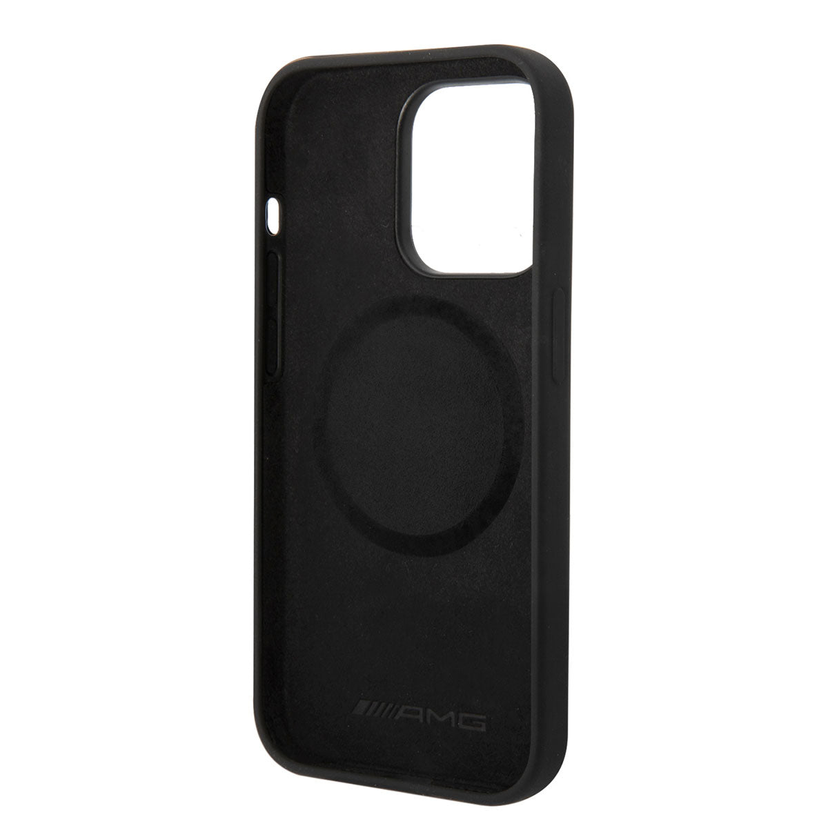 Apple iPhone 14 Pro Kılıf AMG M-safe Şarj Özellikli Büyük Logo Dizayn Kapak Siyah