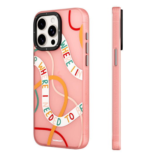 Apple iPhone 14 Pro Kılıf Bethany Green Tasarımlı Youngkit Sweet Language Kapak Pembe