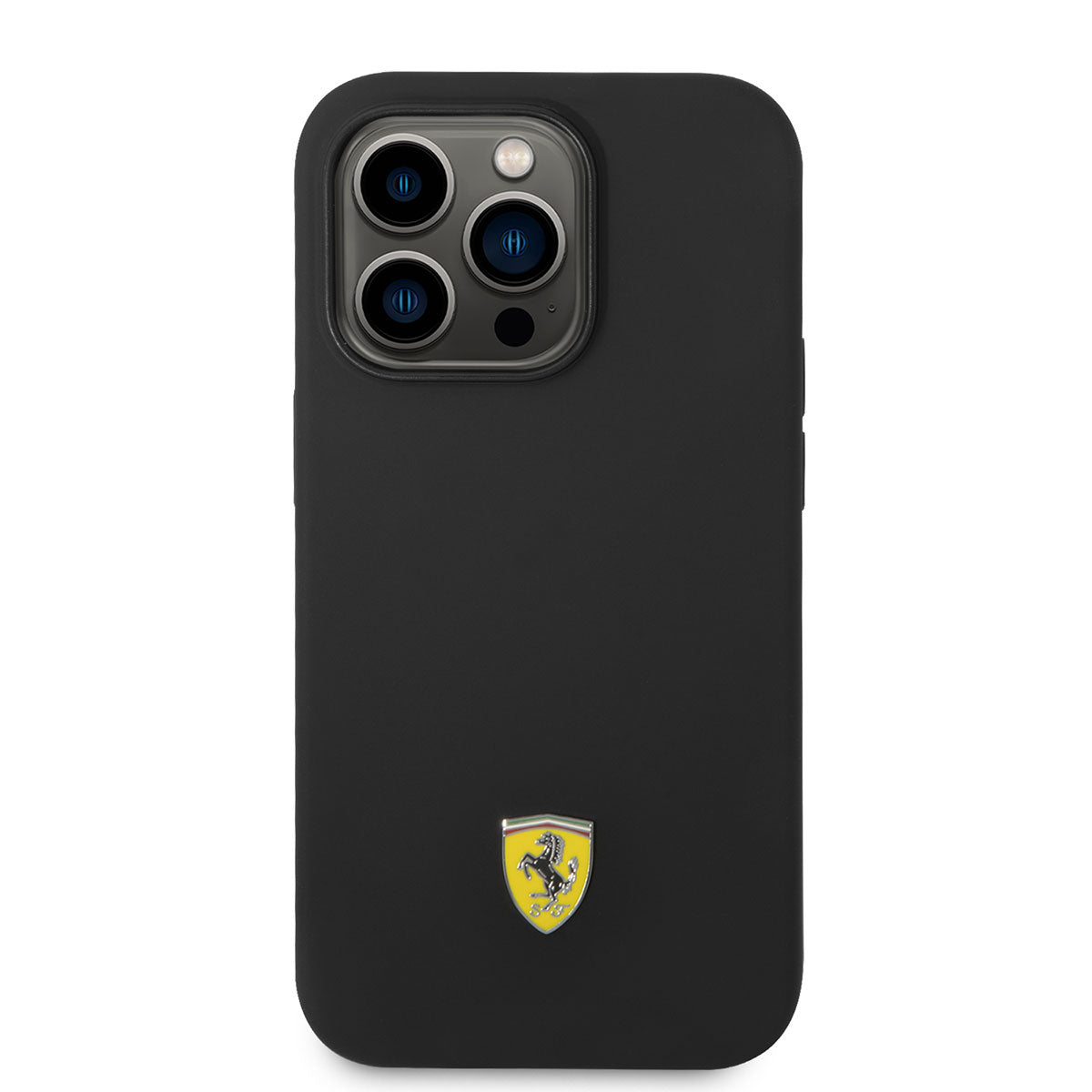 Apple iPhone 14 Pro Kılıf Ferrari M-safe Şarj Özellikli Silikon Metal Logo Dizayn Kapak Kırmızı