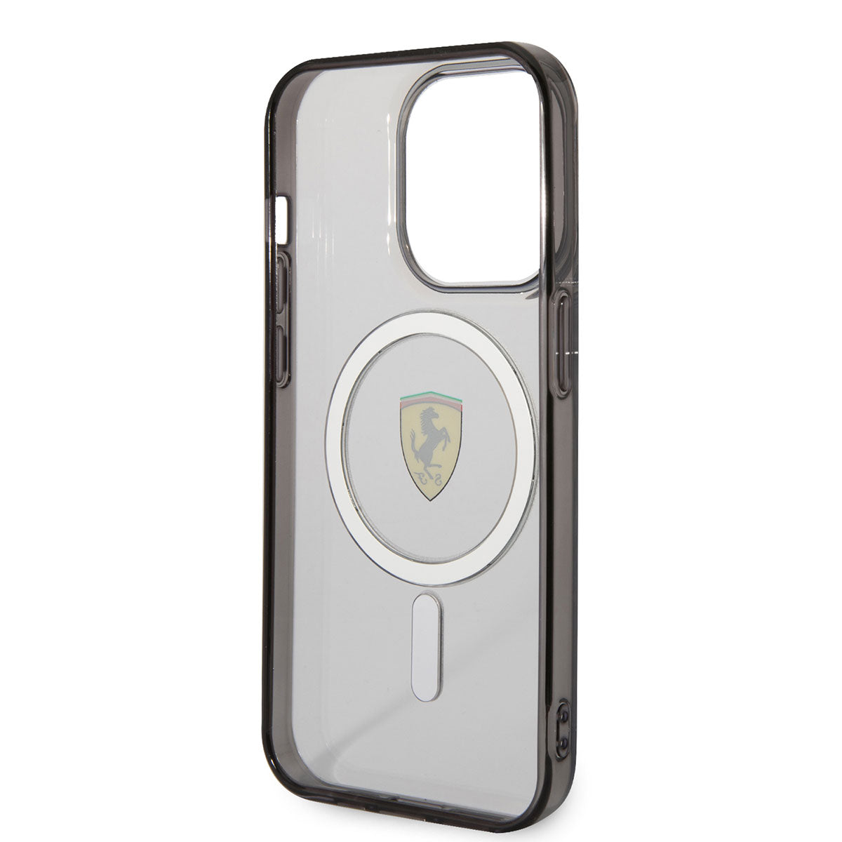 Apple iPhone 14 Pro Kılıf Ferrari M-safe Şarj Özellikli Transparan Dizayn Kapak Renksiz