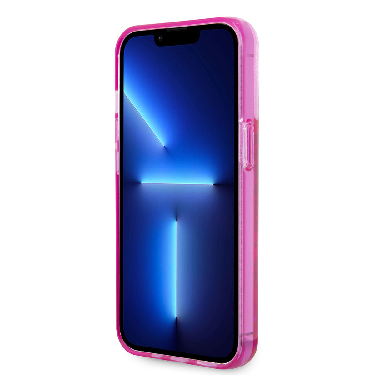 Apple iPhone 14 Pro Kılıf Karl Lagerfeld Sıvılı Simli Elong Dizayn Kapak Pembe