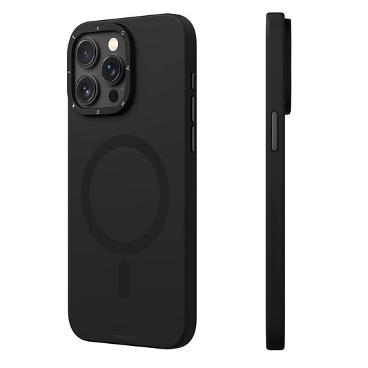 Apple iPhone 14 Pro Kılıf M-safe Şarj Özellikli Çizilmeye ve Aşınmaya Dayanıklı Youngkit Velvet Serisi Kapak Siyah