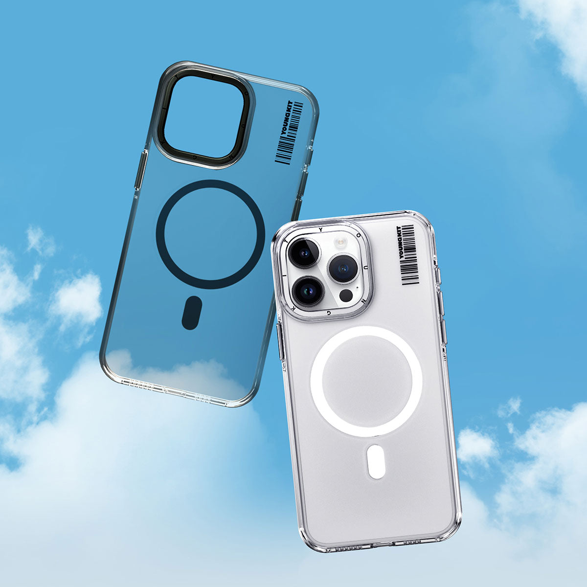 Apple iPhone 14 Pro Kılıf M-safe Şarj Özellikli Şeffaf Youngkit Crystal Shield Serisi Kapak Siyah