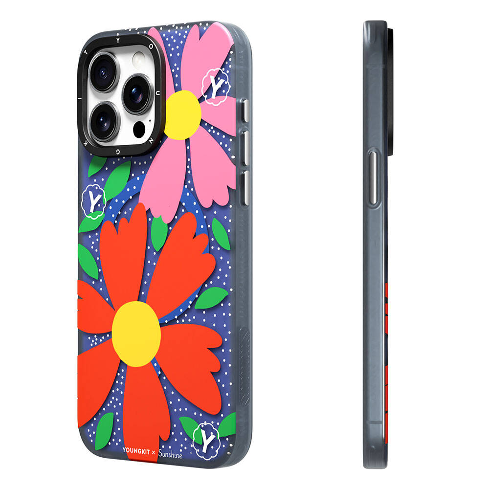 Apple iPhone 14 Pro Kılıf M-safe Şarj Özellikli Sunshine Tasarımlı Youngkit Colorful Serisi Kapak Kırmızı