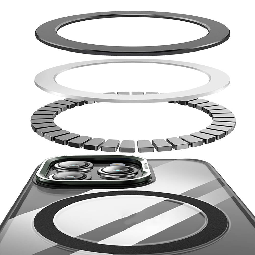 Apple iPhone 14 Pro Kılıf M-safe Şarj Özellikli Wlons Standlı Efsane Kapak Mor