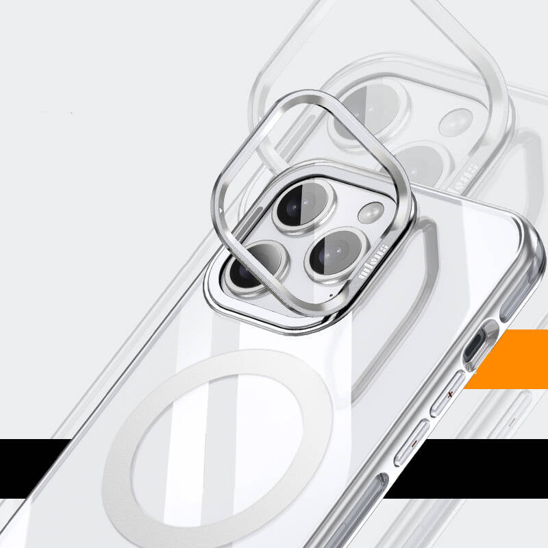 Apple iPhone 14 Pro Kılıf M-safe Şarj Özellikli Wlons Standlı Efsane Kapak Siyah