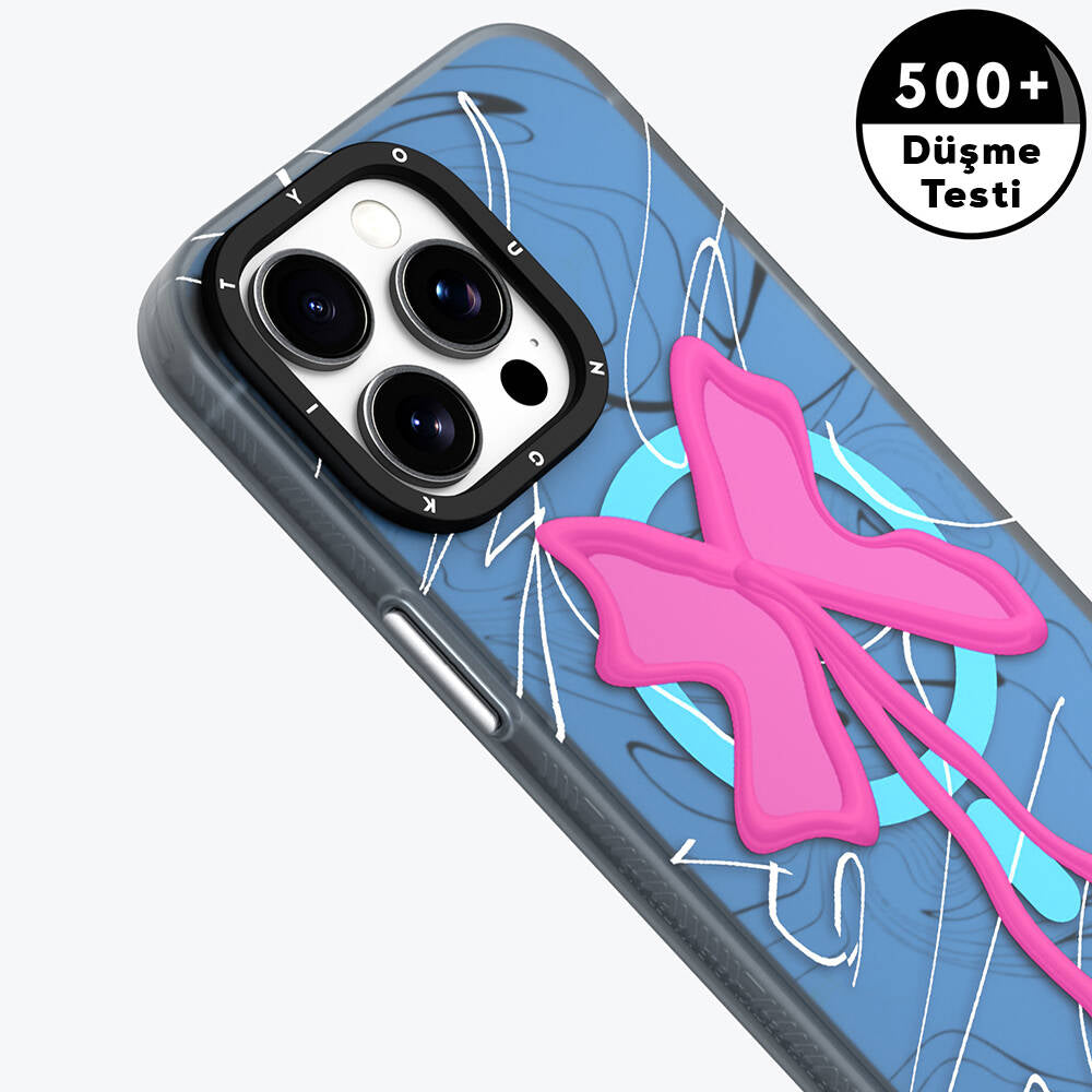 Apple iPhone 14 Pro Kılıf M-safe Şarj Özellikli Youngkit Anti-Trend Serisi Kapak Mavi