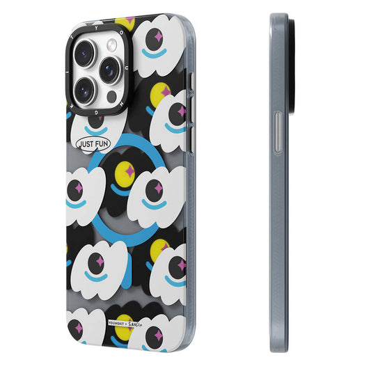 Apple iPhone 14 Pro Kılıf M-safe Şarj Özellikli Youngkit Happy View Serisi Kapak Mavi