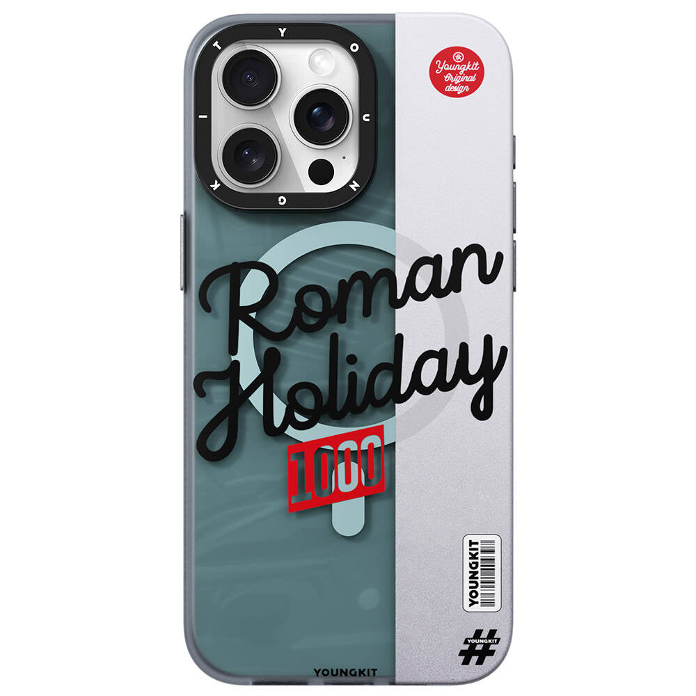Apple iPhone 14 Pro Kılıf M-safe Şarj Özellikli Youngkit Motorcycle Legend Serisi Kapak Yeşil