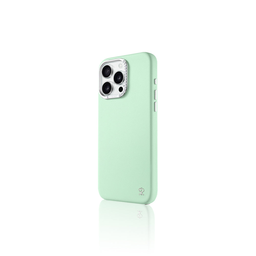 Apple iPhone 14 Pro Kılıf Suni Deri Tasarımlı Pynana Starry Serisi Kapak Pembe