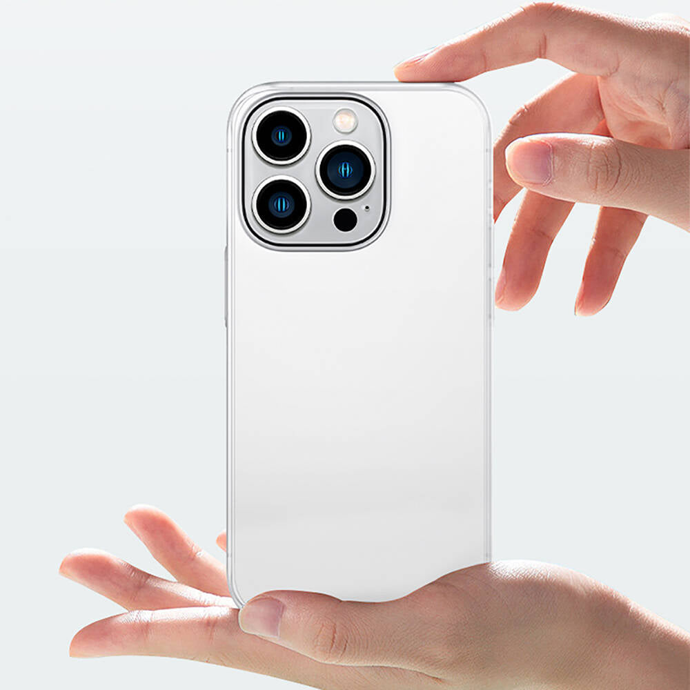 Apple iPhone 14 Pro Kılıf Ultra İnce Mat PC Arka Yüzey Recci Elite Serisi Kapak Gri