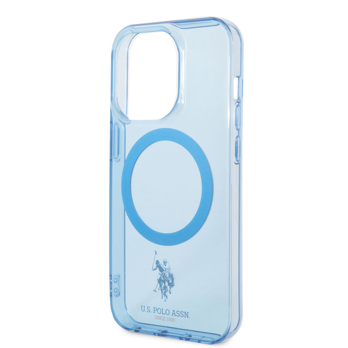 Apple iPhone 14 Pro Kılıf U.S. POLO ASSN. M-safe Şarj Özellikli Transparan Tasarım Kapak Pembe