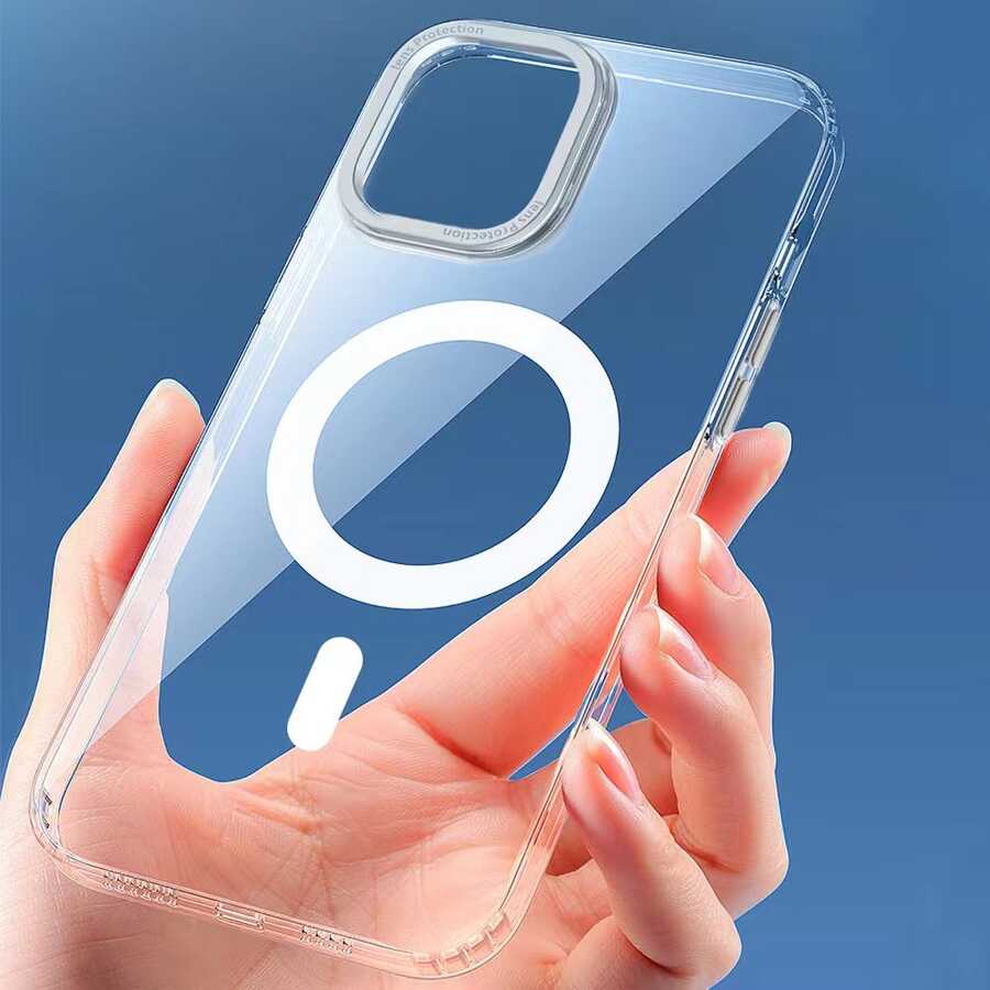 Apple iPhone 14 Pro Kılıf Wiwu MCC-102 Magnetic Crystal Sert PC Kapak Renksiz