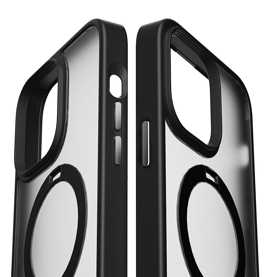 Apple iPhone 14 Pro Kılıf Wiwu ZMM-010 M-safe Şarj Özellikli Parmak İzi Bırakmayan Mat Transparan Standlı Kapak Derin Mor