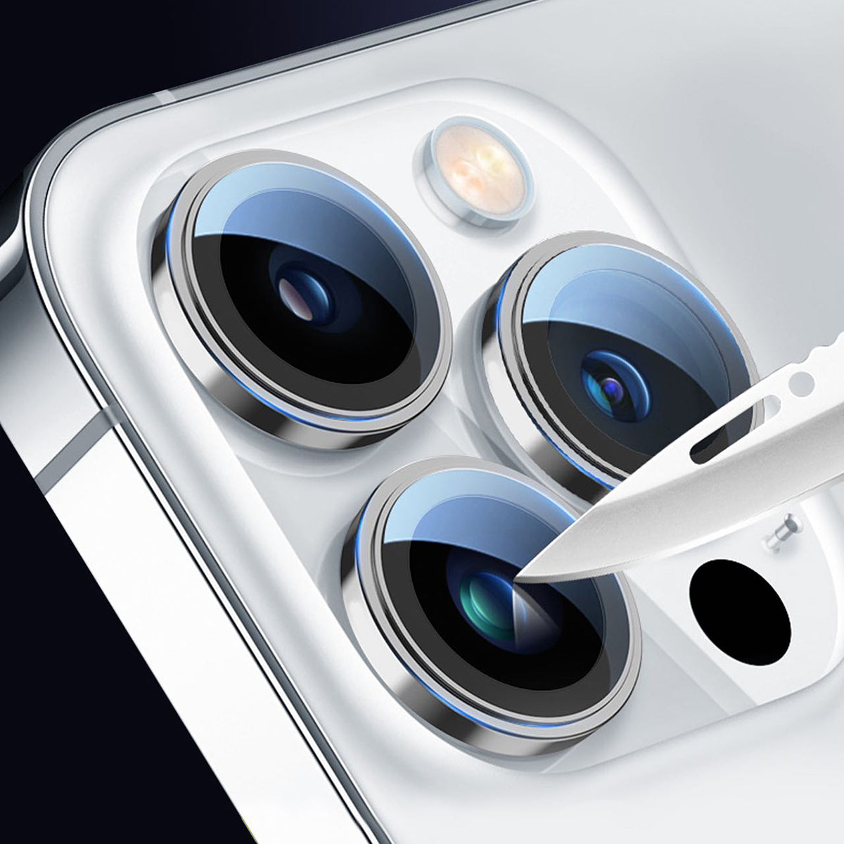 Apple iPhone 14 Pro Max Go Des CL-10 Kamera Lens Koruyucu Siyah