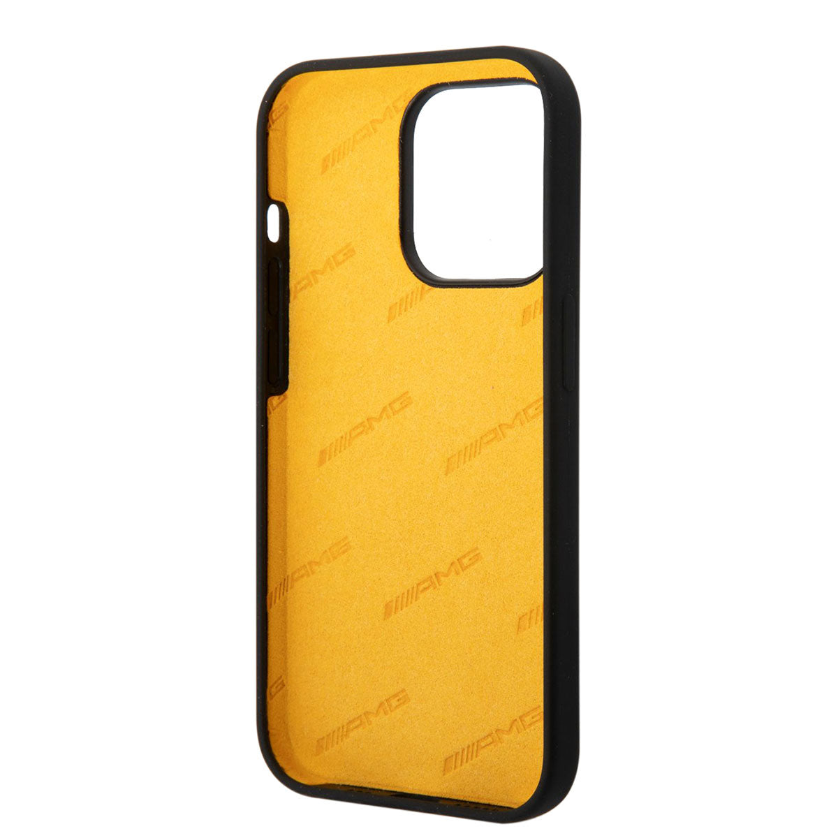Apple iPhone 14 Pro Max Kılıf AMG Silikon Büyük Sarı Logo Dizayn Kapak Siyah-Sarı