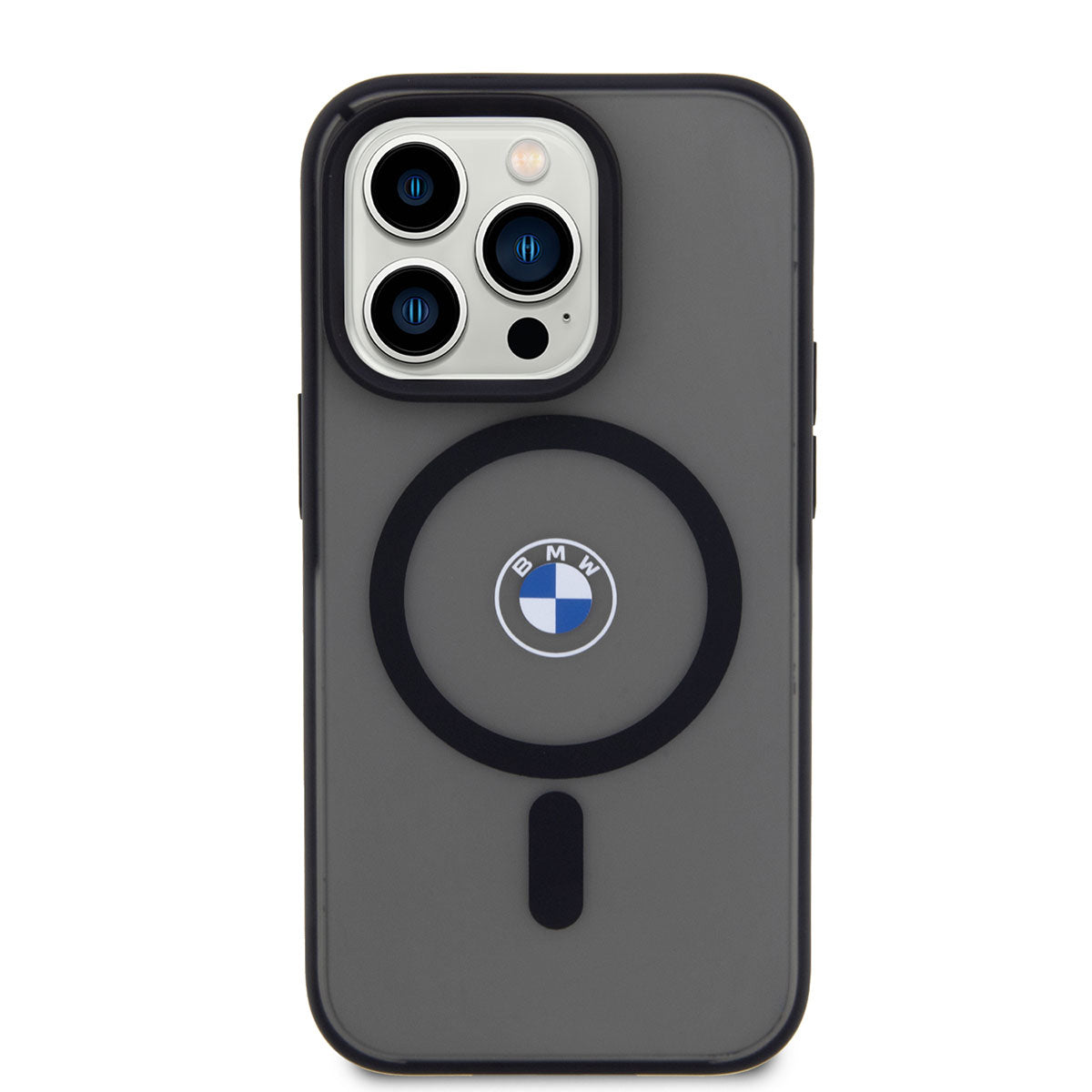 Apple iPhone 14 Pro Max Kılıf BMW M-safe Şarj Özellikli Transparan Logolu İmza Dizayn Kapak Siyah