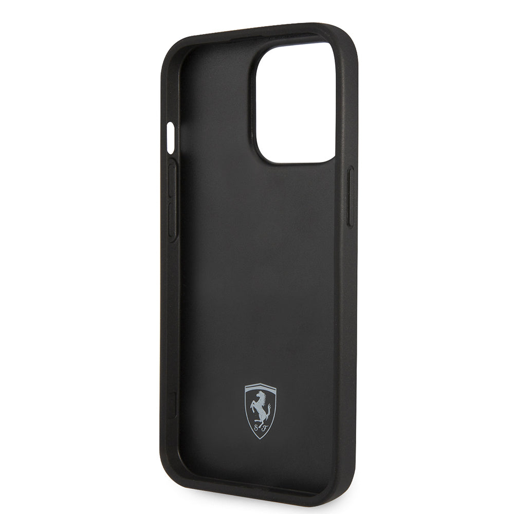 Apple iPhone 14 Pro Max Kılıf Ferrari Deri Sarı Noktalı Dizayn Kapak Sarı