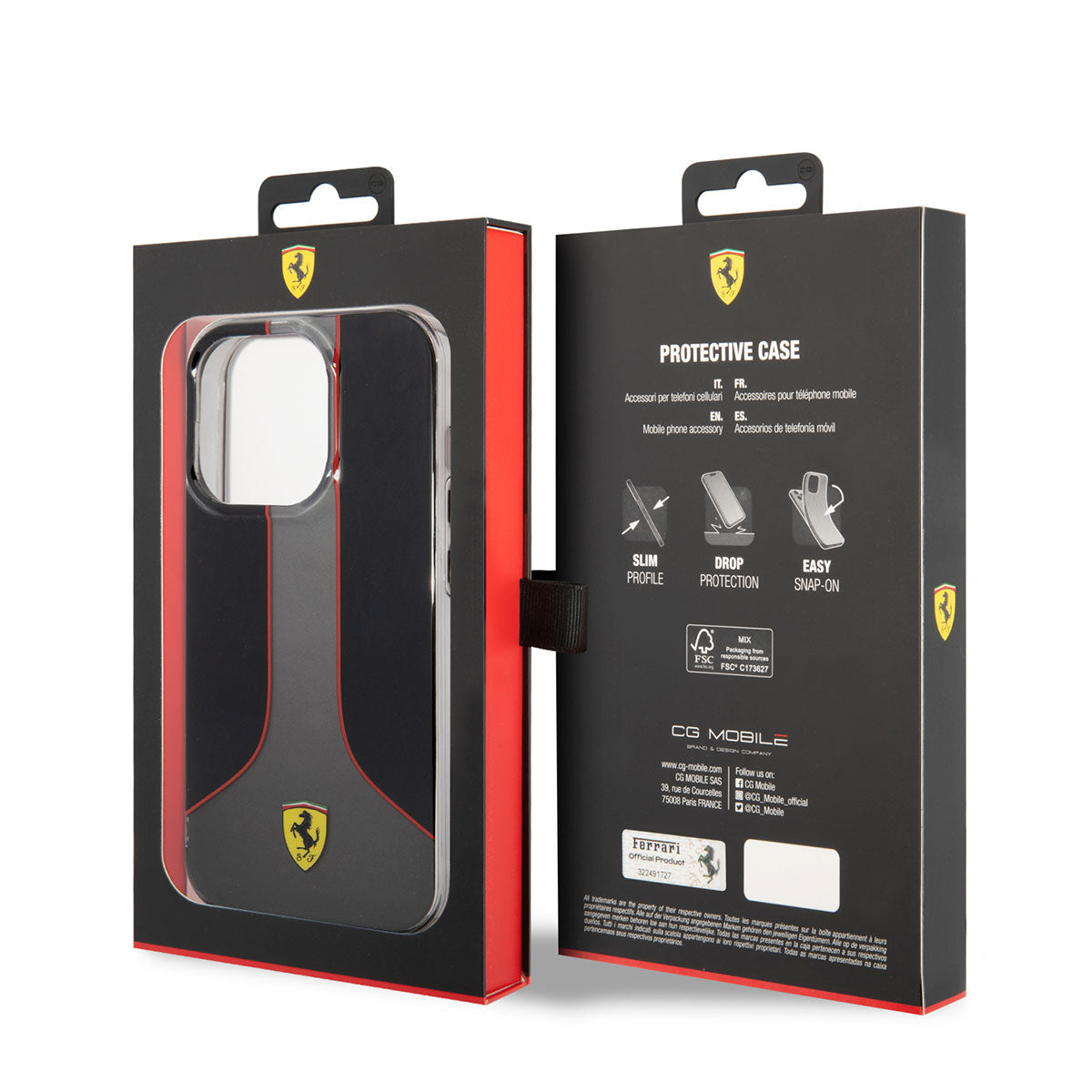 Apple iPhone 14 Pro Max Kılıf Ferrari Gradient Baskılı Dizayn Kapak Siyah
