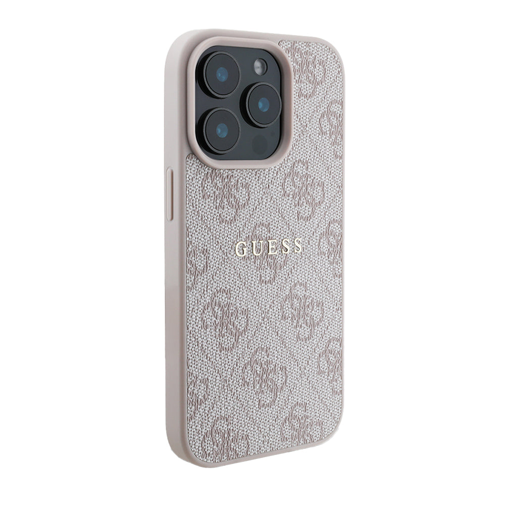 Apple iPhone 14 Pro Max Kılıf Guess Orjinal Lisanslı M-safe Şarj Özellikli 4G Desen Yazı Logolu Kapak Siyah