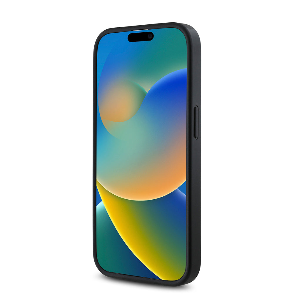Apple iPhone 14 Pro Max Kılıf Guess Orjinal Lisanslı M-safe Şarj Özellikli Gül Baskılı 4G Desenli Yazı Logolu Kapak Siyah
