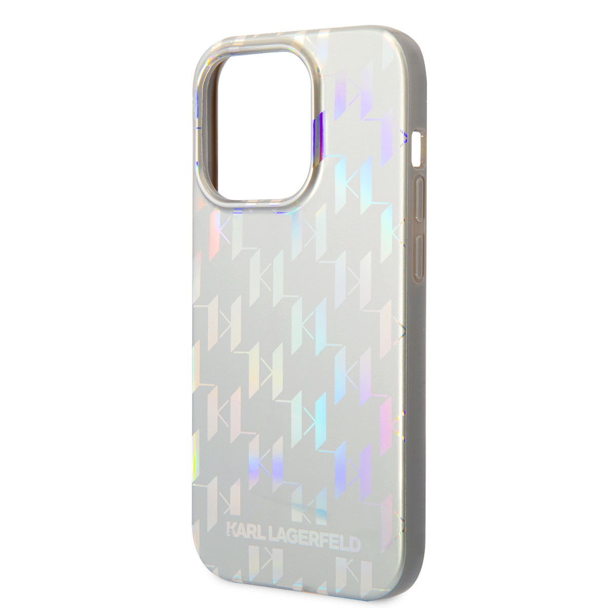Apple iPhone 14 Pro Max Kılıf Karl Lagerfeld Hologram Dizayn Kapak Gümüş