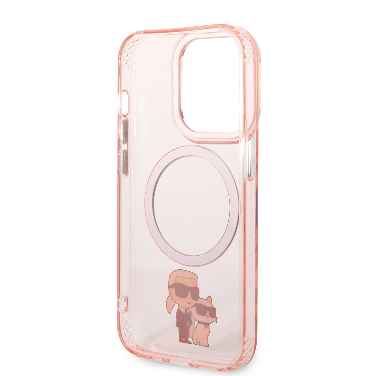 Apple iPhone 14 Pro Max Kılıf Karl Lagerfeld M-safe Şarj Özellikli K&C Dizayn Kapak Pembe