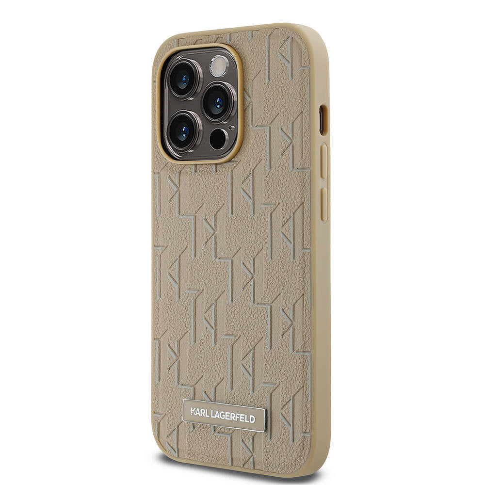 Apple iPhone 14 Pro Max Kılıf Karl Lagerfeld Orjinal Lisanslı M-safe Şarj Özellikli KL Yazılı Hot Stamp Kapak Siyah