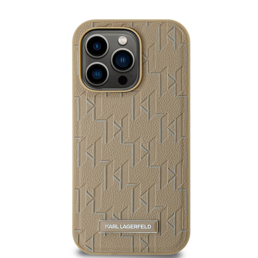 Apple iPhone 14 Pro Max Kılıf Karl Lagerfeld Orjinal Lisanslı M-safe Şarj Özellikli KL Yazılı Hot Stamp Kapak Siyah