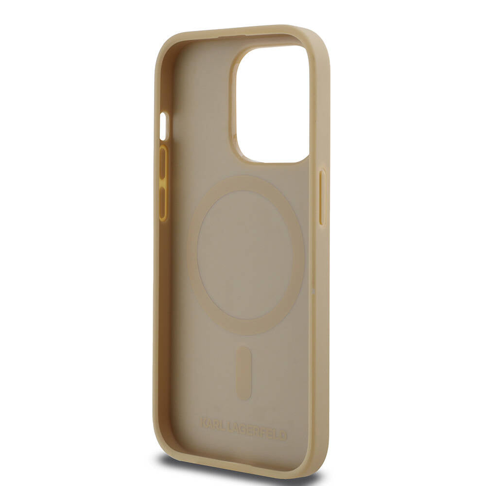 Apple iPhone 14 Pro Max Kılıf Karl Lagerfeld Orjinal Lisanslı M-safe Şarj Özellikli KL Yazılı Hot Stamp Kapak Siyah