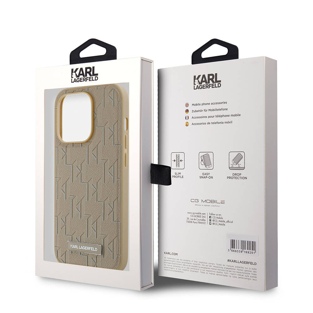 Apple iPhone 14 Pro Max Kılıf Karl Lagerfeld Orjinal Lisanslı M-safe Şarj Özellikli KL Yazılı Hot Stamp Kapak Siyah