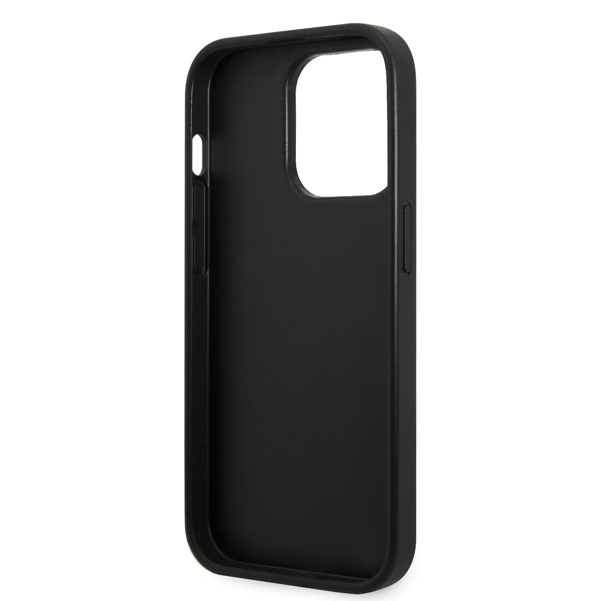 Apple iPhone 14 Pro Max Kılıf Karl Lagerfeld PU Suni Deri Logolu Dizayn Kapak Siyah
