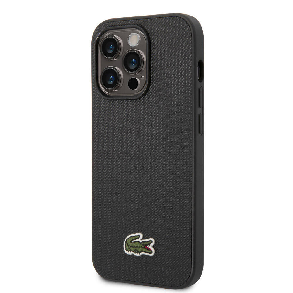 Apple iPhone 14 Pro Max Kılıf Lacoste Orjinal Lisanslı PU Pike Desenli Arka Yüzey İkonik Timsah Dokuma Logolu Kapak Kırmızı