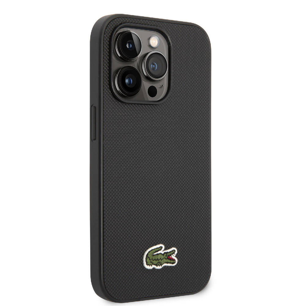 Apple iPhone 14 Pro Max Kılıf Lacoste Orjinal Lisanslı PU Pike Desenli Arka Yüzey İkonik Timsah Dokuma Logolu Kapak Yeşil
