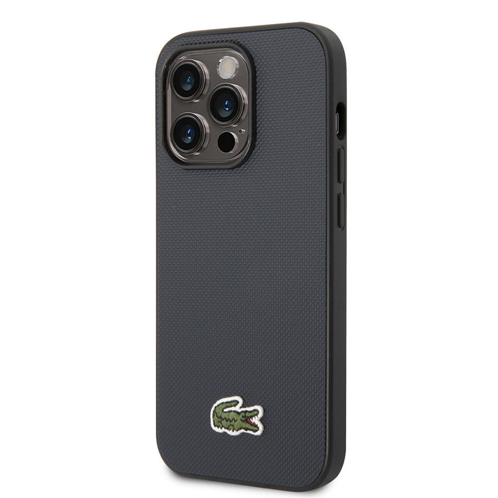 Apple iPhone 14 Pro Max Kılıf Lacoste Orjinal Lisanslı PU Pike Desenli Arka Yüzey İkonik Timsah Dokuma Logolu Kapak Kırmızı