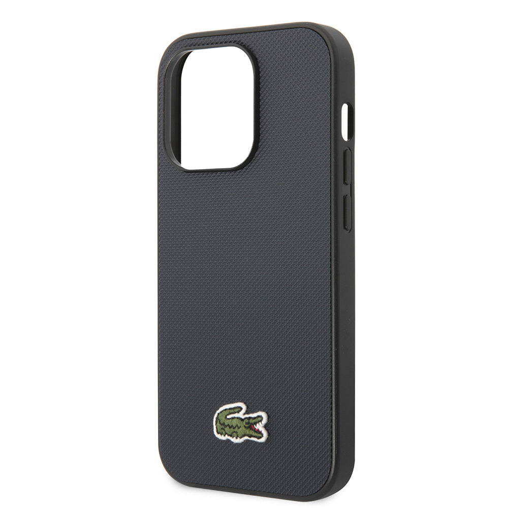 Apple iPhone 14 Pro Max Kılıf Lacoste Orjinal Lisanslı PU Pike Desenli Arka Yüzey İkonik Timsah Dokuma Logolu Kapak Kırmızı