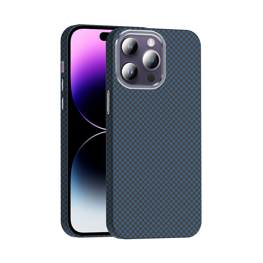 Apple iPhone 14 Pro Max Kılıf M-safe Şarj Özellikli Karbon Fiber Görünümlü Zore Gros Kapak