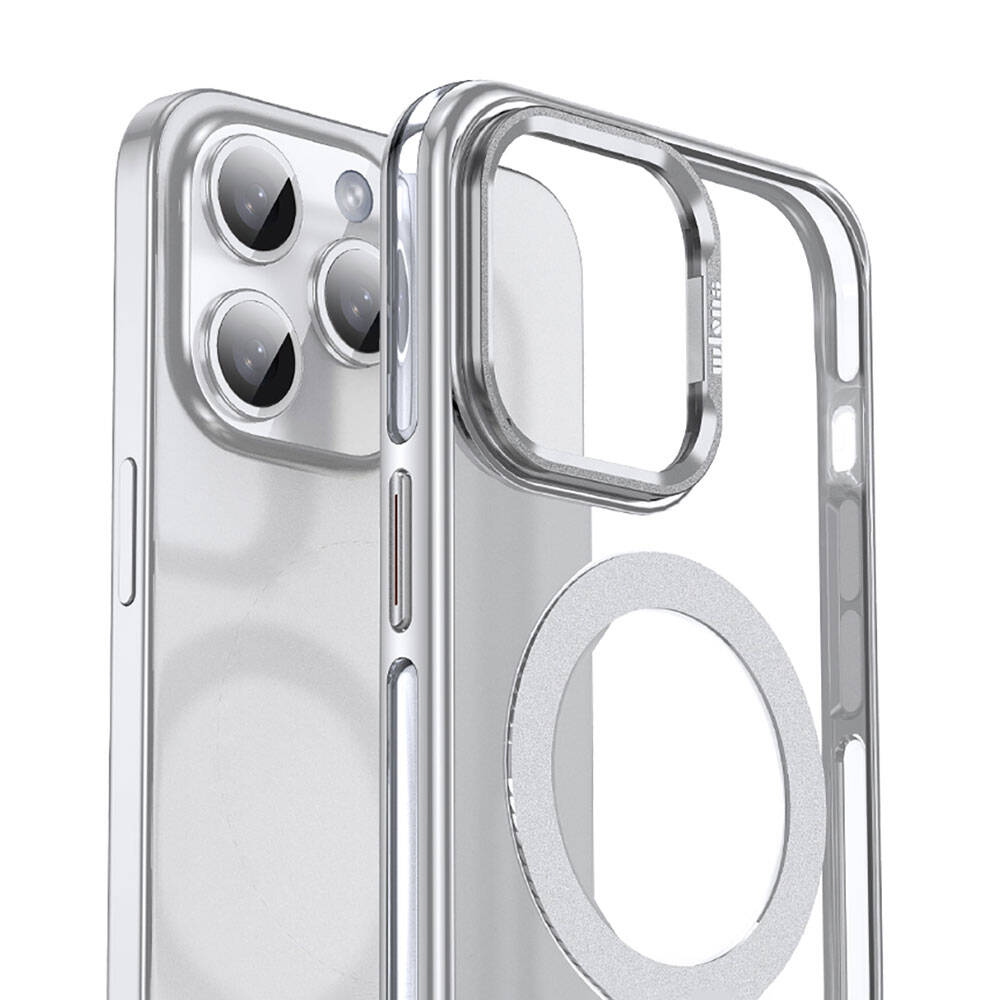 Apple iPhone 14 Pro Max Kılıf M-safe Şarj Özellikli Wlons Standlı Efsane Kapak Mor