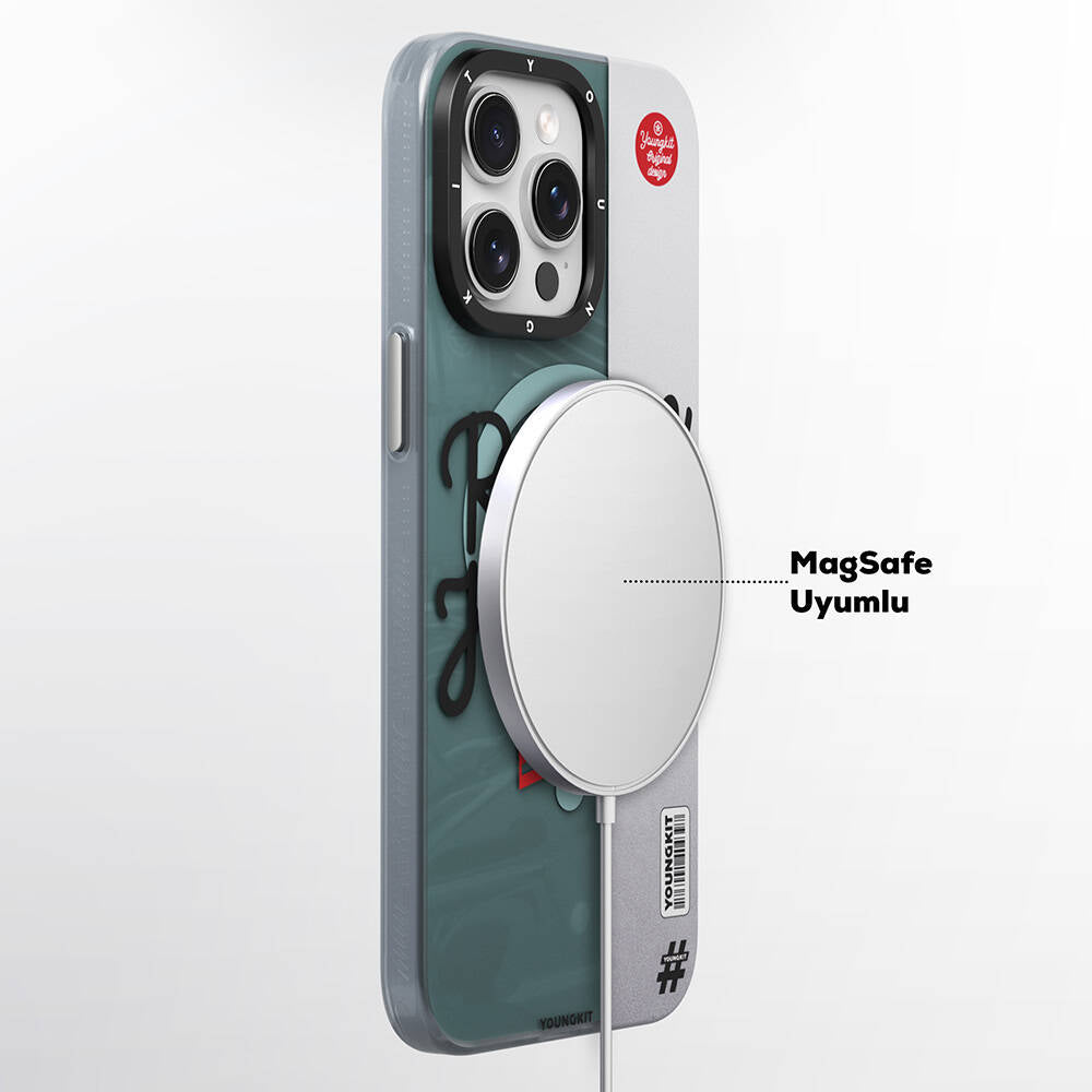 Apple iPhone 14 Pro Max Kılıf M-safe Şarj Özellikli Youngkit Motorcycle Legend Serisi Kapak Siyah