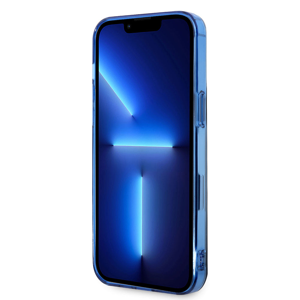 Apple iPhone 14 Pro Max Kılıf Mercedes Benz Çift Katmanlı Yıldız Desenli Dizayn Kapak Siyah-Mavi