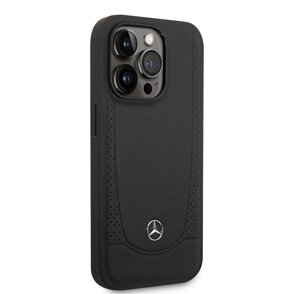 Apple iPhone 14 Pro Max Kılıf Mercedes Benz M-safe Şarj Özellikli Urban Deri Kapak Siyah
