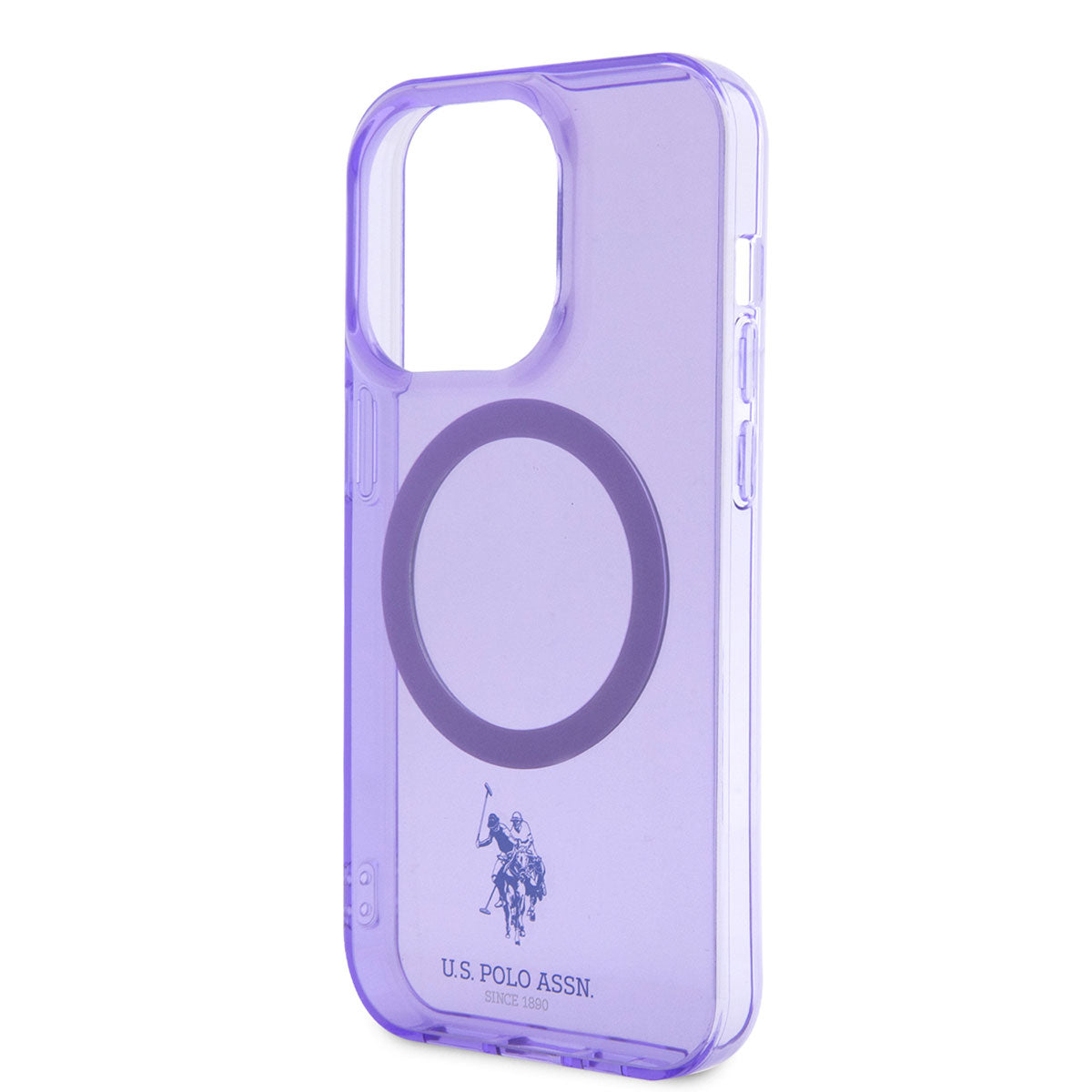 Apple iPhone 14 Pro Max Kılıf U.S. POLO ASSN. M-safe Şarj Özellikli Transparan Tasarım Kapak Mavi